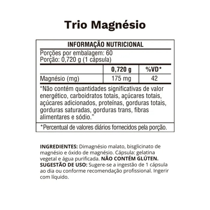 TRIO MAGNESIO 60 CAPSULAS 720 MG